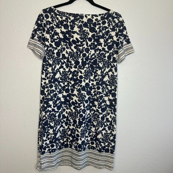 Tory Burch Elisabeth Printed T-Shirt Dress Size S Pima Cotton Blue Floral EUC - Picture 7 of 8